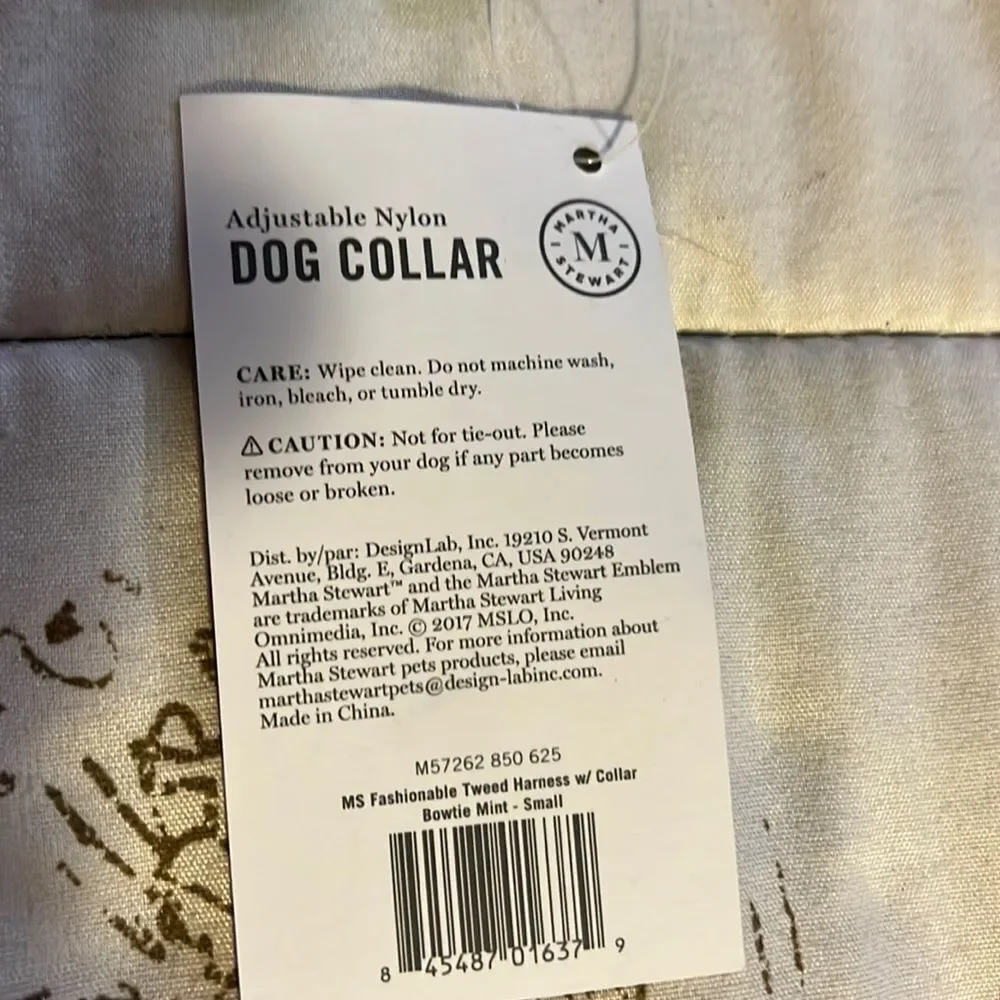 Martha Stewart Adjustable Nylon Teal Dog Collar Sz 14